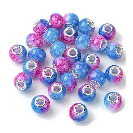 Two Tone Glass European Beads GPDL-K003-01D-1