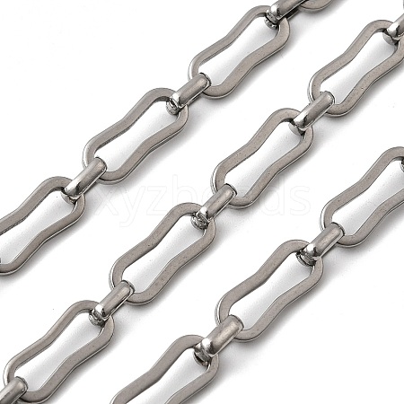 304 Stainless Steel Rectangle Link Chains CHS-Z007-15P-1