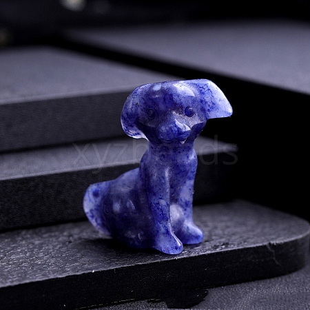 Dyed & Heated Natural Blue Aventurine Carved Dog Statue PW-WG97821-17-1