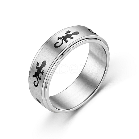 Rotating Titanium Steel Anxiety Relief Ring for Women Men PW-WG4928D-18-1