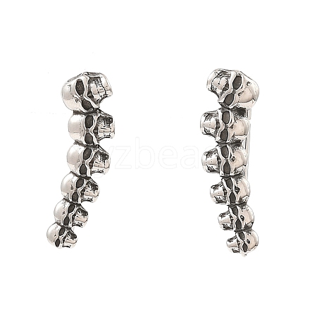 Antique Silver 316 Surgical Stainless Steel Dangle Earrings EJEW-D096-06C-AS-1