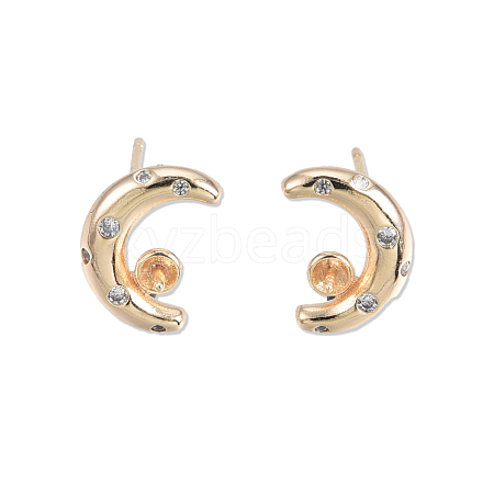 Brass Stud Earring Findings KK-N232-436-1