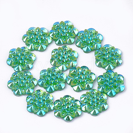 Resin Rhinestone Cabochons CRES-T012-04F-1