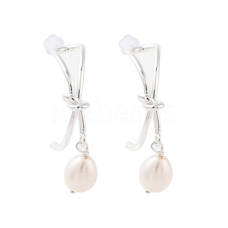 Natural Pearl Ear Studs EJEW-P256-30P-1