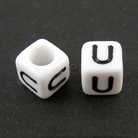 Letter Acrylic European Beads OPDL-R050-10mm-U-1