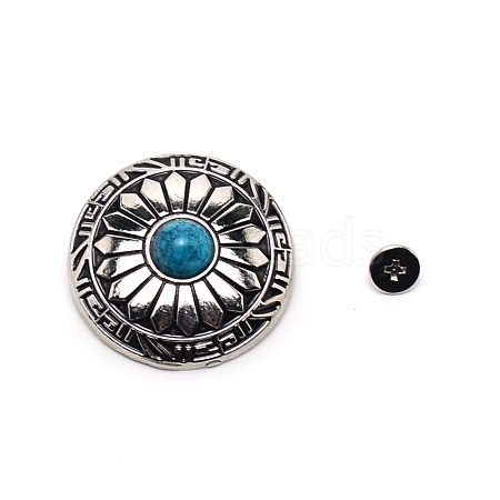 1-Hole Alloy & Turquoise Decorative Rivets PALLOY-WH0092-11A-P-1