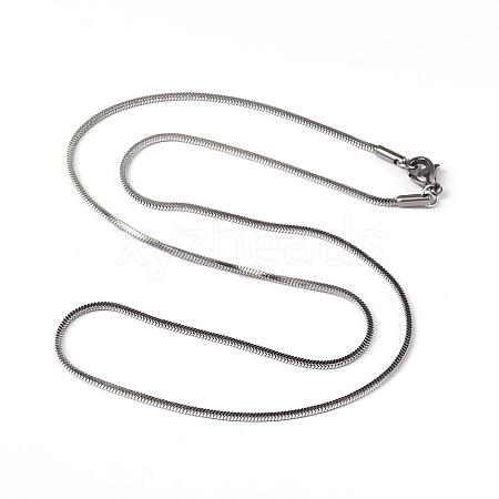 Non-Tarnish 304 Stainless Steel Square Snake Chains Necklaces NJEW-K049-05P-1