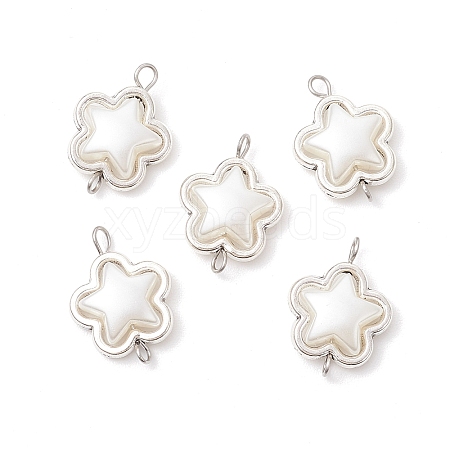 Alloy & ABS Plastic Imitation Pearl Star Connector Charms PALLOY-JF03871-1