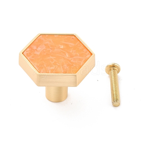 Hexagon with Marble Pattern Brass Box Handles & Knobs DIY-P054-C08-1