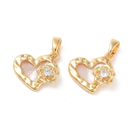 Brass Micro Pave Clear Cubic Zirconia Charms KK-B102-30G-1