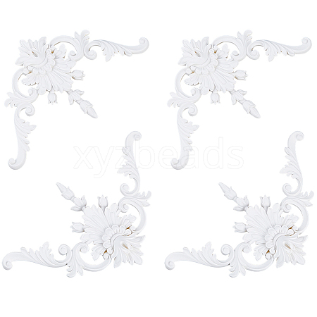 PU Flower Carved Corner Decor AJEW-WH0709-423-1