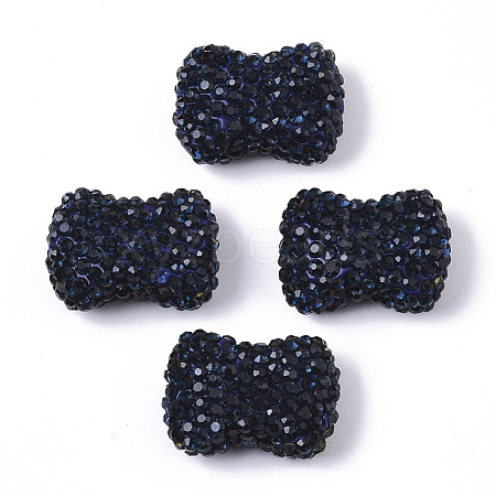 Handmade Polymer Clay Rhinestone Beads RB-T017-10A-1