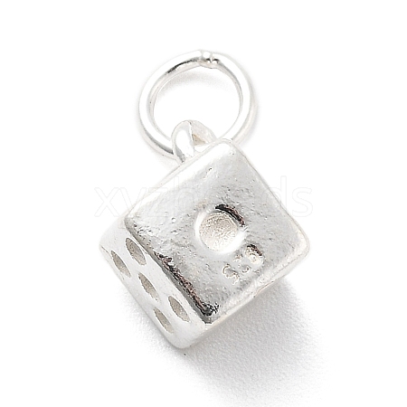 925 Sterling Silver Dice Charms STER-S009-06S-1