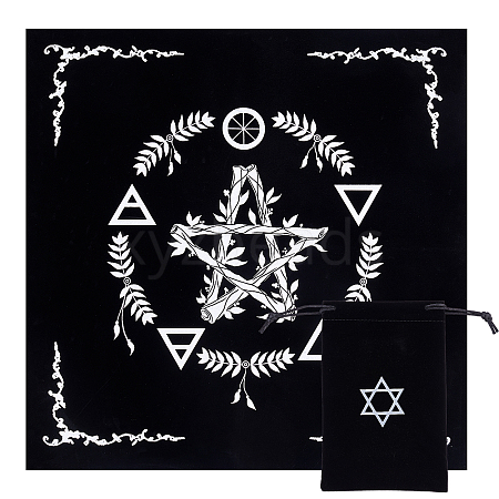 CREATCABIN 2Pcs 2 Style Cloth Square Altar Tarot Tablecloth AJEW-CN0001-17B-1