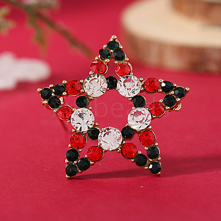 Christmas Theme Alloy Rhinestone Brooch Pin LK2414-11-1