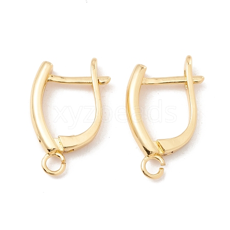 Brass Hoop Earring Findings with Latch Back Closure KK-P217-23G-1