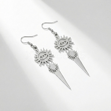 304 Stainless Steel & 201 Stainless Steel Dangle Earrings WGBAA1D-01-1
