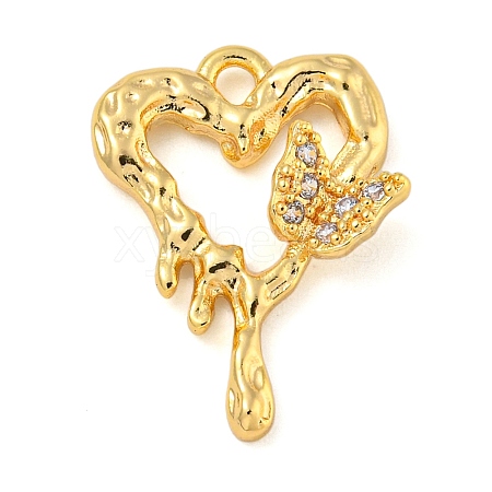 Brass with Clear Cubic Zirconia Pendants LS-KK-G508-01A-G-1