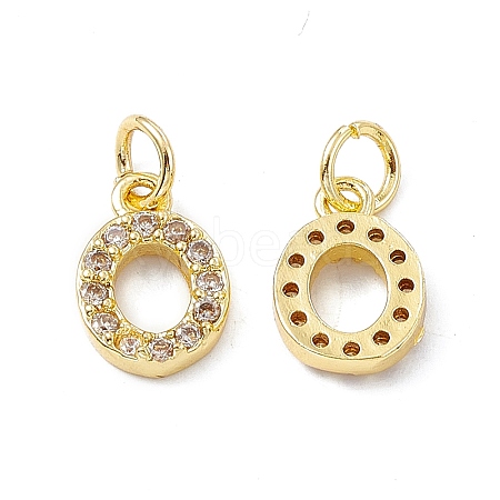 Real 18K Gold Plated Brass Micro Pave Clear Cubic Zirconia Charms KK-E068-VB452-O-1