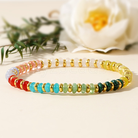 Bohemian Style Natural & Synthetic Gemstone Beads Stretch Bracelets for Women Men GW3673-1