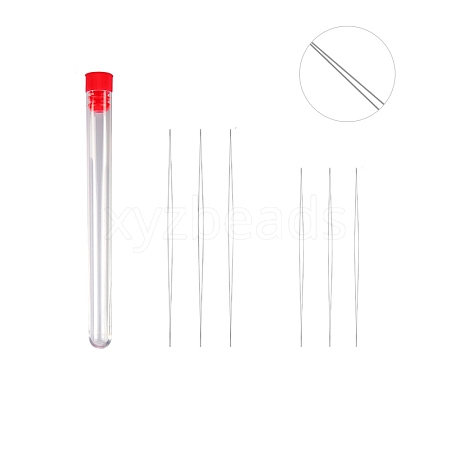 Tarnish Resistant Stainless Steel Collapsible Big Eye Beading Needles SENE-PW0013-02D-1