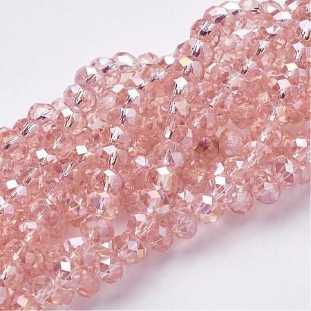 Electroplate Glass Beads Strands EGLA-D020-6x4mm-69-1