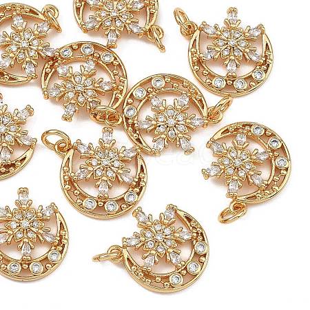 SHEGRACE Brass Pave Clear Cubic Zirconia Charms XGRQ4D726-665G-1