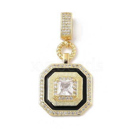 Brass Micro Pave Cubic Zirconia Pendants KK-U047-05G-1