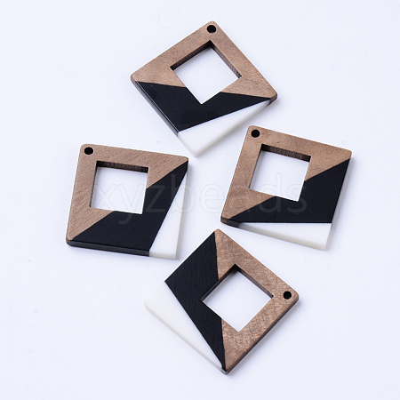 Resin & Walnut Wood Pendants RESI-N025-006A-B01-1