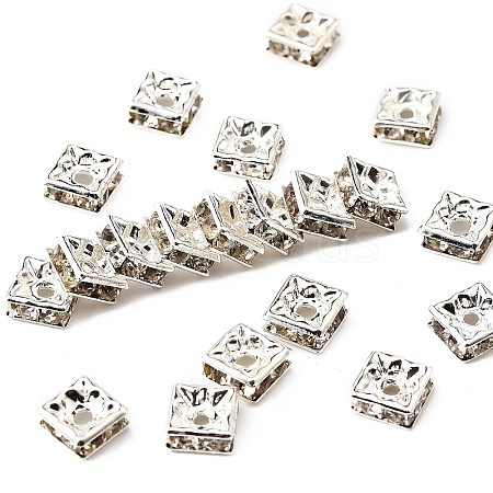 Brass Rhinestone Spacer Beads RSB072-01S-1