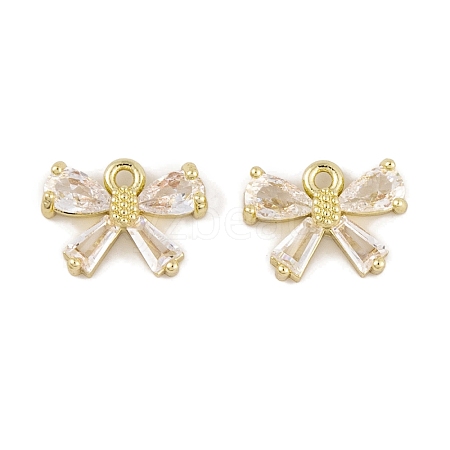 Brass Micro Pave Clear Cubic Zirconia Charms LS-KK-L212-14G-1