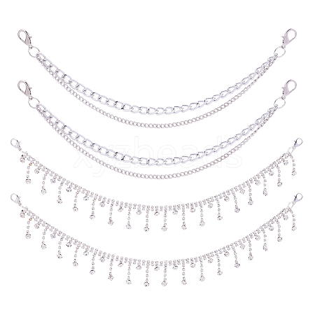 2Pcs Aluminium Alloy Boot Strap Chains AJEW-ME0003-07-1