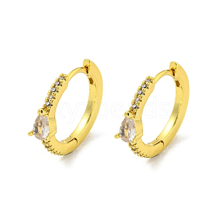 Brass Micro Pave Cubic Zirconia Hoop Earring EJEW-C088-24G-01-1