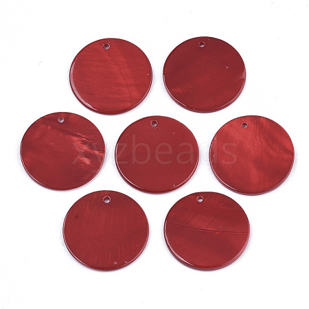 Natural Freshwater Shell Pendants SHEL-R022-01B-1