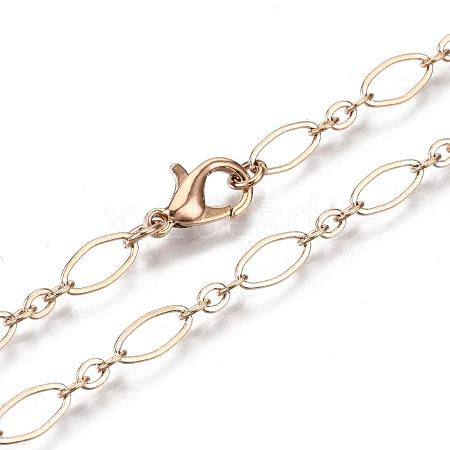Brass Cable Chains Necklace Making MAK-S072-16B-G-1