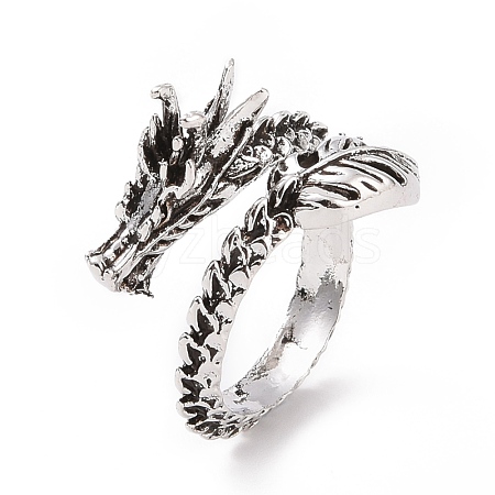 Dragon Alloy Cuff Rings for Men RJEW-F126-02AS-1