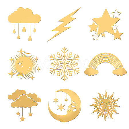 9Pcs 9 Styles Nickel Decoration Stickers DIY-WH0450-048-1