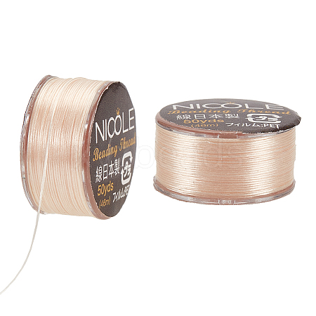 Nylon Beading Thread NWIR-WH0005-10S-1