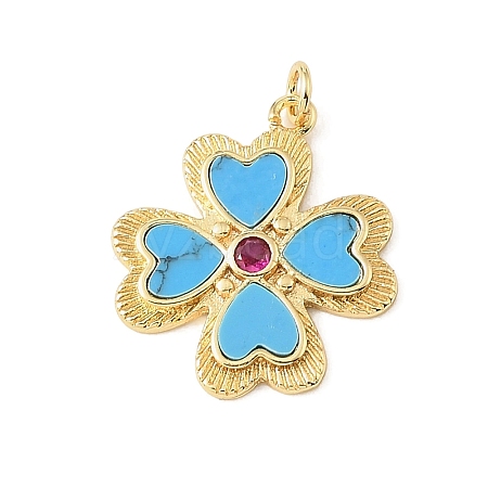 Brass Micro Pave Medium Violet Red Cubic Zirconia Pendants CU-CBA9CBD-07G-1