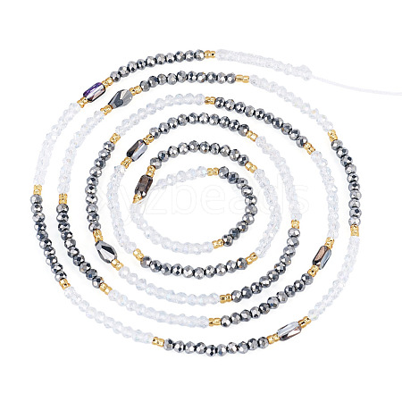 Glass Beaded Adjustable Waist Chains for Women AJEW-TA0005-78B-1