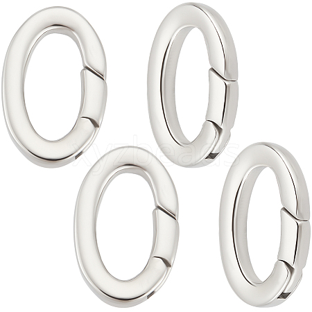 4Pcs Stainless Steel Spring Gate Rings STAS-BBC0005-74-1