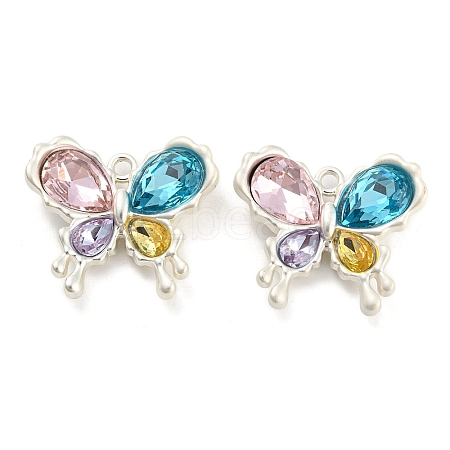 Alloy with Colorful Glass Pendants FIND-G062-09MS-1