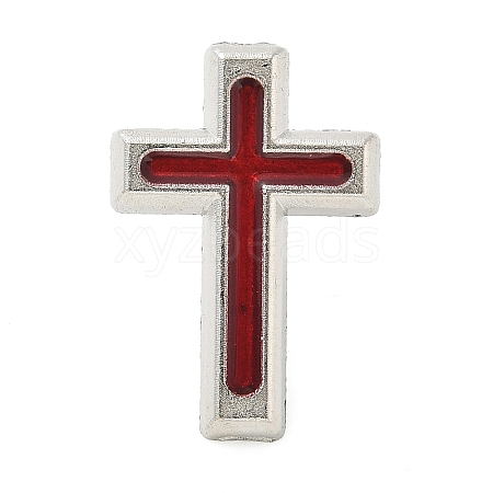 Cross Alloy Black Enamel Pins Brooches LS-JEWB-M049-01P-1