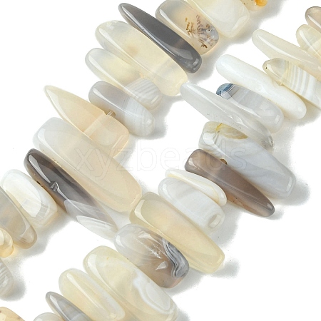 Natural Grey Agate Beads Strands G-G117-C06-01-1