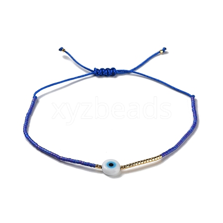 Adjustable Lanmpword Evil Eye Braided Bead Bracelet ZW2937-03-1