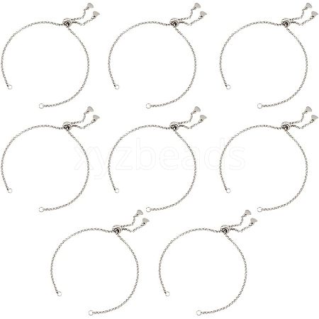  12Pcs 304 Stainless Steel Rolo Chain Slider Bracelet Making AJEW-NB0003-63-1