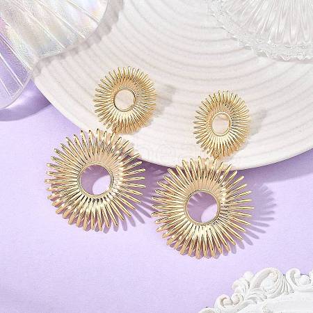 Brass Dangle Stud Earrings for Women EJEW-JE07435-1