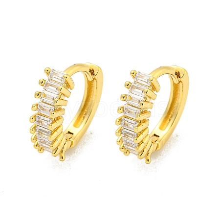 Brass Micro Pave Cubic Zirconia Hoop Earring EJEW-C088-05G-1