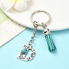 Alloy with Resin Imitation Synthetic Turquoise Keychain KEYC-YW00087-04-1