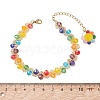 Smiling Face Adjustable Glass Seed Beaded Bracelets for Women BJEW-MZ00339-4